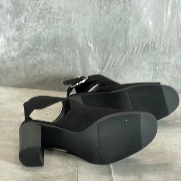 MADDEN GIRL Women's Black Darlynn City Peep-Toe Block-Heel Sandals SZ 8.5 - Picture 7 of 9